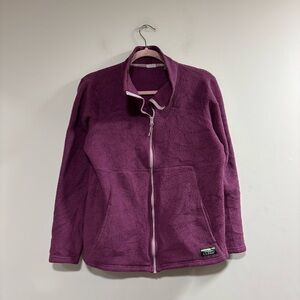 L.L. Bean Purple Fleece Jacket Cozy Outdoor Essential Medium